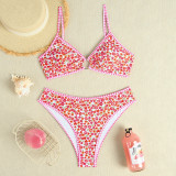 2025 new bikini cross-border European and American foreign trade small floral triangle cup sexy bikini swimsuit women