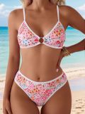 2025 new bikini cross-border European and American foreign trade small floral triangle cup sexy bikini swimsuit women