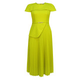 AM040924 large size temperament drapery sleeve dress evening dresses