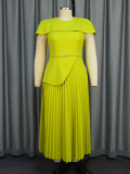 AM040924 large size temperament drapery sleeve dress evening dresses