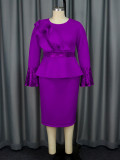 AM040619 New cross-border ruffled flared sleeve dress party style sequin dress dresses