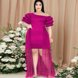 High waisted see-through mesh fishtail dresses party dresses