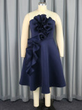 AM040318 Summer Cross border plus-size women's light dress strapless backless A-line dress Plus size dress
