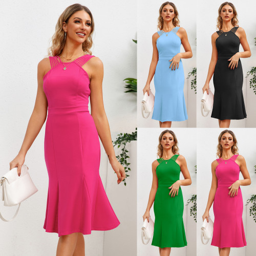 Europe and the United States cross-border foreign trade explosive women's dress 2025 summer new professional slimming temperament dress
