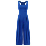 Fashion casual knitted sexy suspender wide-leg jumpsuit 2025 new cross-border summer Amazon European and American women's wear