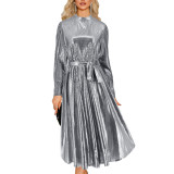 Han Yige women's production dress 2024 autumn and winter long-sleeved banquet dress skirt Europe and the United States cross-border foreign trade explosion
