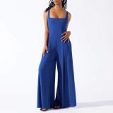 Fashion casual knitted sexy suspender wide-leg jumpsuit 2025 new cross-border summer Amazon European and American women's wear