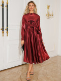 Han Yige women's production dress 2024 autumn and winter long-sleeved banquet dress skirt Europe and the United States cross-border foreign trade explosion