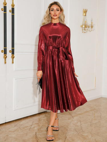 Han Yige women's production dress 2024 autumn and winter long-sleeved banquet dress skirt Europe and the United States cross-border foreign trade explosion