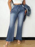American high-waisted micro-cropped jeans women's spring 2025 new retro wash loose thin flared mopping pants
