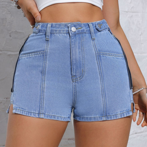 Amazon cross-border denim shorts women's summer loose 2025 new wide-leg pants Europe and the United States straight leg high-waisted skinny hot pants