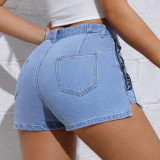 Amazon cross-border denim shorts women's summer loose 2025 new wide-leg pants Europe and the United States straight leg high-waisted skinny hot pants