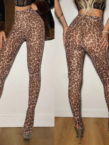 Y500600 European and American cross-border women high-waisted hip lift camouflage leopard print yoga pants Sports pants leggings women