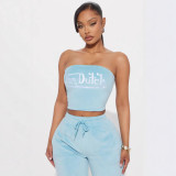 2025 explosive ebay Amazon Europe and the United States women's summer PINK wrap pants embroidered sports two-piece set