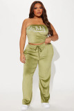 2025 explosive ebay Amazon Europe and the United States women's summer PINK wrap pants embroidered sports two-piece set