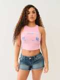 2025 Cross-border European and American women's fashion printed pit strip small vest