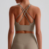 Hot New Women's Fitness Yoga Bra Quick Dry Top Gym Cross Sports Vest Ladies Yoga Sports Vest Sexy Lingerie Underwear Custom logo