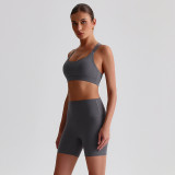 2025New Women's Yoga Shotrts Set Quick Dry Bra Gym Shorts Cross Sports High Waist Pants Custom logo Comfort Yoga Vest Top Suit