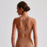 2025 New Women's Yoga Bra Fitness Wear Sports Shirt Gym Vest Tight Sexy Underwear Nylon Fabric Custom logo Gym Quick Dry Top