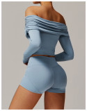 2025 New women's yoga top quick dry long sleeve T-shirt gym low waist short sleeve Sexy sweater fitness wear top Custom logo