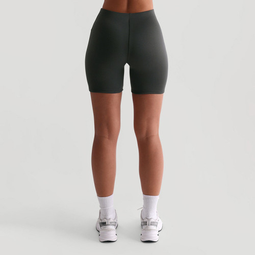 K25PT005 European-style cross-border women's spring/summer elastic rope mid-waist tight yoga exercise solid color pleated shorts