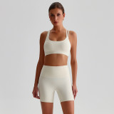 2025New Women's Yoga Shotrts Set Quick Dry Bra Gym Shorts Cross Sports High Waist Pants Custom logo Comfort Yoga Vest Top Suit