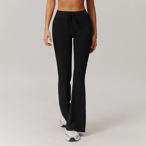 2025 New Women's Yoga Bell Bottoms Quick Dry Gym Leggings Sports Pants High-waists Jogging Pants Casual Sports Pants Custom logo