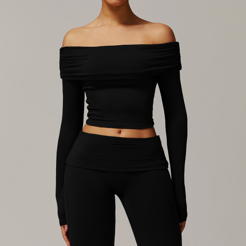 2025 New women's yoga top quick dry long sleeve T-shirt gym low waist short sleeve Sexy sweater fitness wear top Custom logo