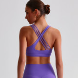2025 New Women's Yoga Bra Fitness Wear Sports Shirt Gym Vest Tight Sexy Underwear Nylon Fabric Custom logo Gym Quick Dry Top