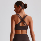 2025 New Women's Yoga Bra Fitness Wear Sports Shirt Gym Vest Tight Sexy Underwear Nylon Fabric Custom logo Gym Quick Dry Top