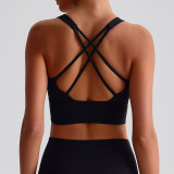 Hot New Women's Fitness Yoga Bra Quick Dry Top Gym Cross Sports Vest Ladies Yoga Sports Vest Sexy Lingerie Underwear Custom logo
