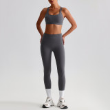 2025New Women's Yoga Set Quick Dry Fitness Bra Top Gym Leggings Cross Sports High Waist Jogging Pants Custom logo Yoga Vest Suit
