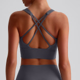 Hot New Women's Fitness Yoga Bra Quick Dry Top Gym Cross Sports Vest Ladies Yoga Sports Vest Sexy Lingerie Underwear Custom logo