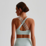 2025 New Women's Yoga Bra Fitness Wear Sports Shirt Gym Vest Tight Sexy Underwear Nylon Fabric Custom logo Gym Quick Dry Top