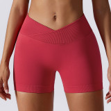 Stock Women Hot seamless Yoga shorts Quick dry breathable shorts Sports fitness pants Gym pants scrunch High waist custom logo