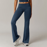 2025 Stock new women's yoga pants Polyester flare high waist leggings quick dry sports casual Flare scrunch pants custom logo
