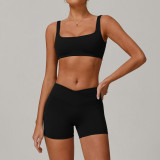 2025 New Women's Sports Shorts Yoga 3pcs Set Gym Fitness Wear Quick Dry Leggings Flared Pants Bra Suit Lady Top Custom logo