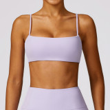 2025 New Women's Bra Low Neckline Quick Drying Blouse Gym Fitness Top Wear Sports Bra Nylon Comfortable Multi-color Custom logo