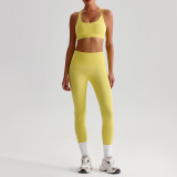 2025New Women's Yoga Set Quick Dry Fitness Bra Top Gym Leggings Cross Sports High Waist Jogging Pants Custom logo Yoga Vest Suit
