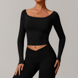 2025 New women's yoga long sleeve quick dry fitness clothing sports jacket a variety of wearing long sleeve nylon custom logo