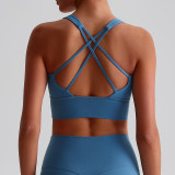 Hot New Women's Fitness Yoga Bra Quick Dry Top Gym Cross Sports Vest Ladies Yoga Sports Vest Sexy Lingerie Underwear Custom logo