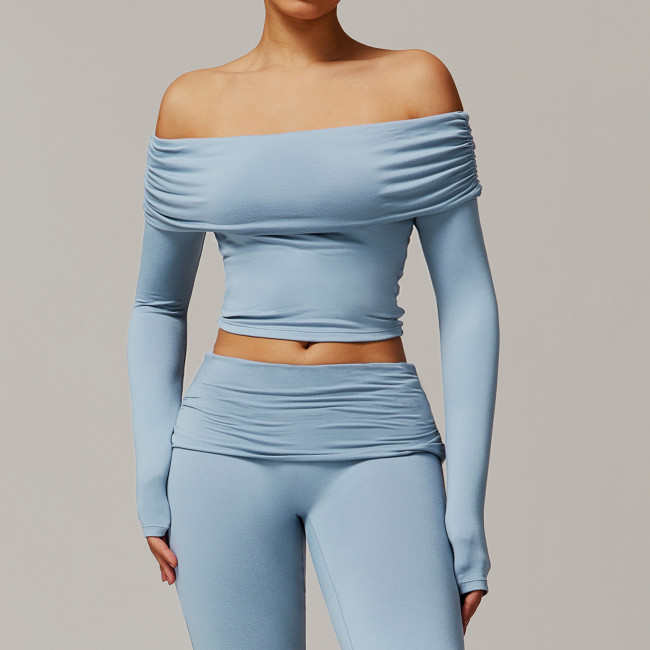 2025 New women's yoga top quick dry long sleeve T-shirt gym low waist short sleeve Sexy sweater fitness wear top Custom logo
