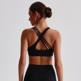 2025 New Women's Yoga Bra Fitness Wear Sports Shirt Gym Vest Tight Sexy Underwear Nylon Fabric Custom logo Gym Quick Dry Top
