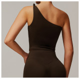2025 new women's fitness wear sports vest gym quick drying top polyester high waist body short sleeve yoga bra custom logo
