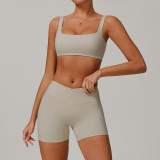 2025 New Women's Sports Shorts Yoga 3pcs Set Gym Fitness Wear Quick Dry Leggings Flared Pants Bra Suit Lady Top Custom logo