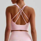 Hot New Women's Fitness Yoga Bra Quick Dry Top Gym Cross Sports Vest Ladies Yoga Sports Vest Sexy Lingerie Underwear Custom logo