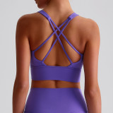 Hot New Women's Fitness Yoga Bra Quick Dry Top Gym Cross Sports Vest Ladies Yoga Sports Vest Sexy Lingerie Underwear Custom logo