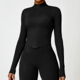 2025 New Women's Yoga Bra 4pcs Set Fitness Top Zipper Jacket Sport Long Sleeve Pants Quick Dry Yoga Vest Leggings Sport Shorts
