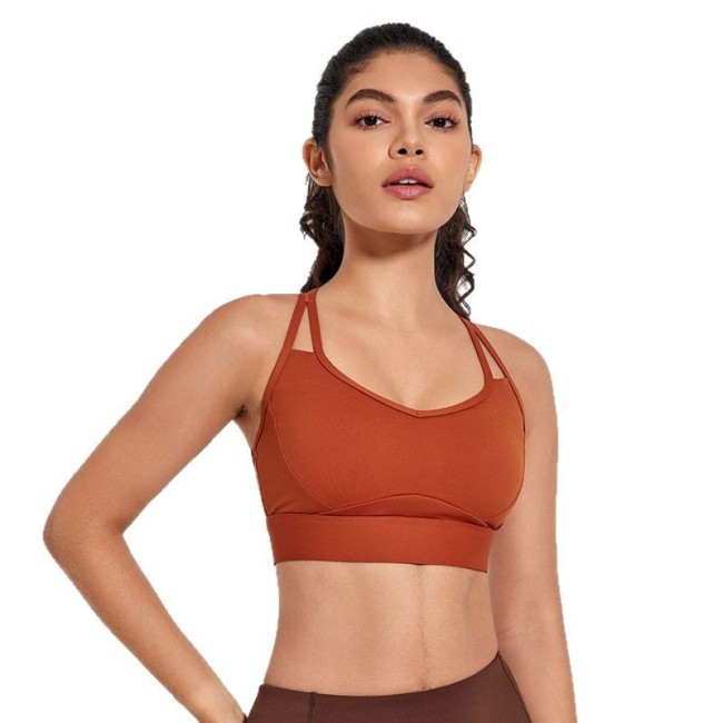 2025 Spring Summer V-Neck Thin Straps One-Piece Sports Underwear Work Letter Beautiful Back Hundred Fitness Yoga Top Women