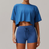 Women New 2025 Yoga 6pcs Set Quick Dry Yoga Bra Sports High Leggings Long Sleeve Top Short Sleeve T-shirt Gym Shorts Lady Suit